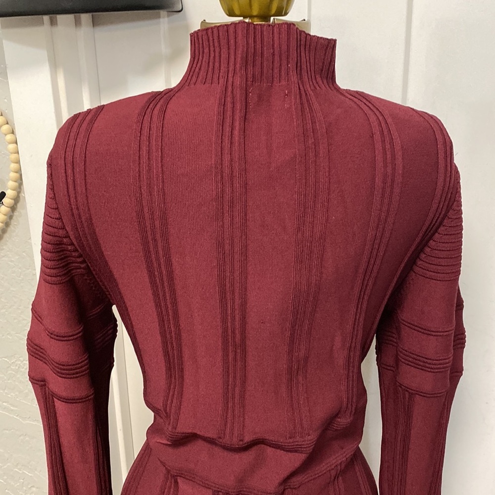 LEON MAX LIMITED EDITION KNIT DRESS RED LONG SLEEVE SIZE LARGE - Picture 14 of 16